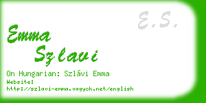 emma szlavi business card